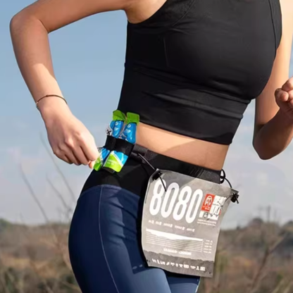 Marathon Race Bib Running Belt - Elastic Reflective Waist Belt for Trail Running and Triathlon