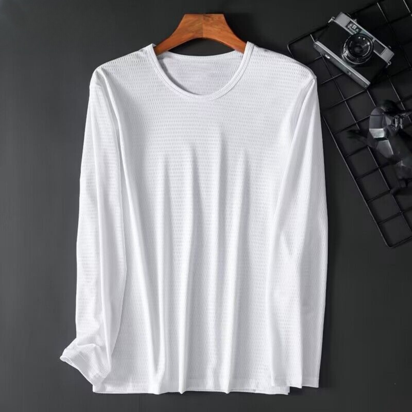 Men's Breathable Long-Sleeve T-Shirt - Black