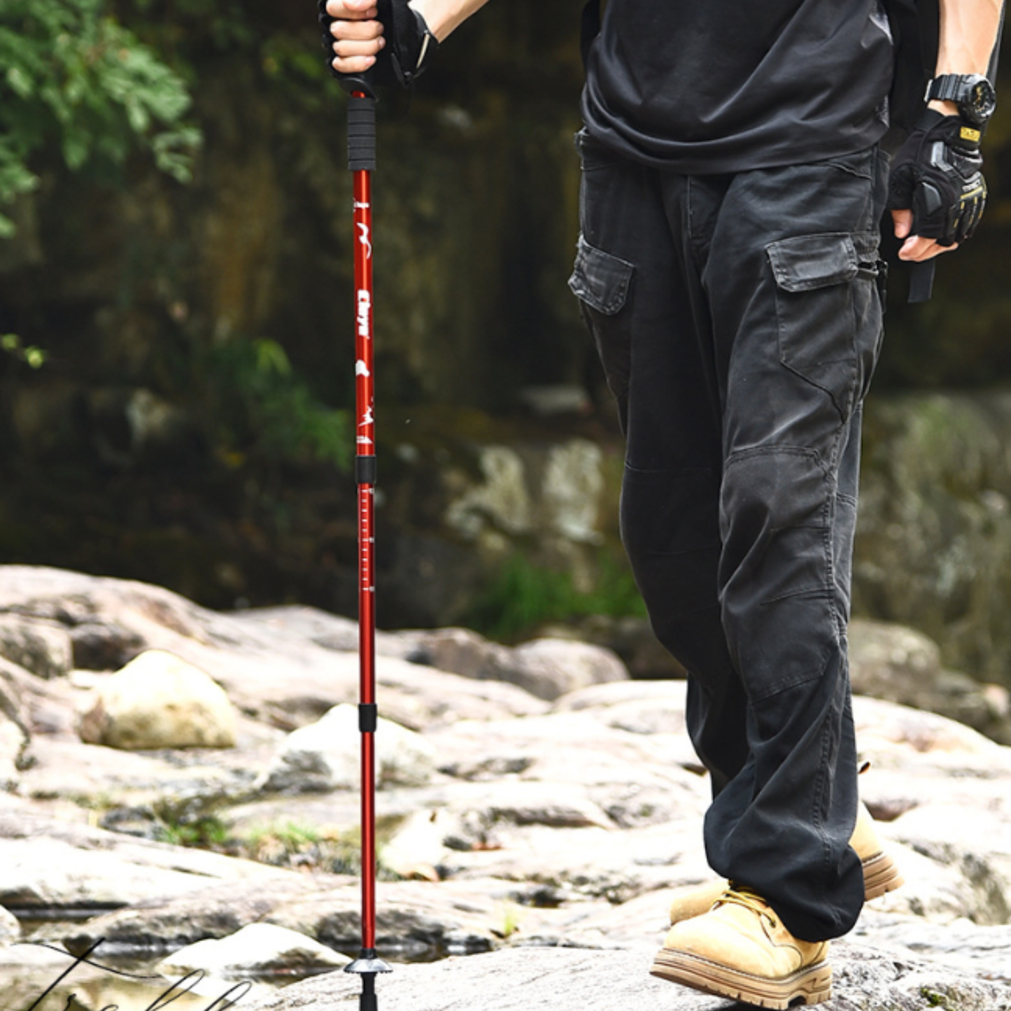 Aluminum Alloy Trekking Poles – 3-Section Adjustable