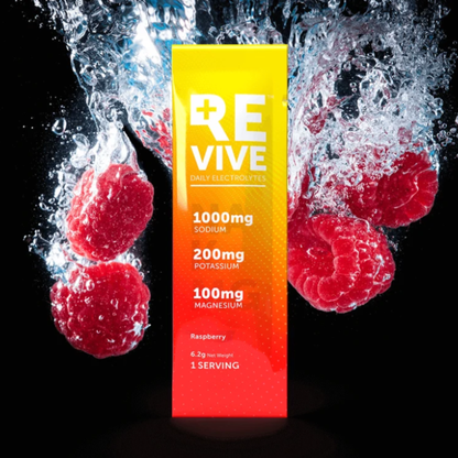 Revive Daily Electrolytes Watermelon single sachet with watermelon splashing in water