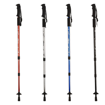 Aluminum trekking poles in 4 colours – black, silver, blue, red