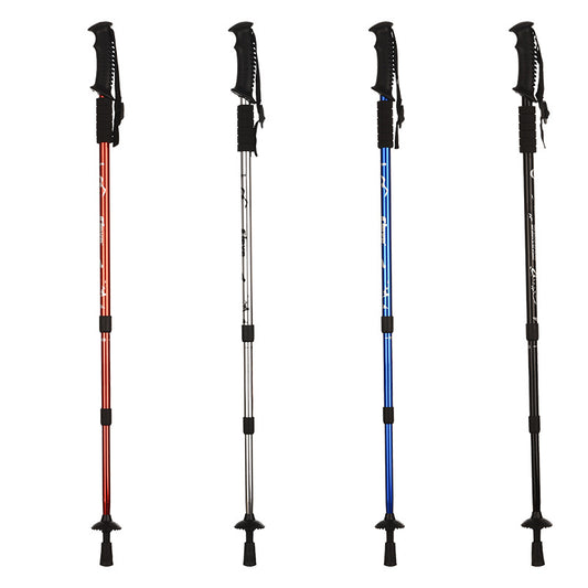 Aluminum trekking poles in 4 colours – black, silver, blue, red