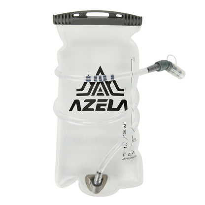 Azela 1.5L hydration bladder back view with instructions