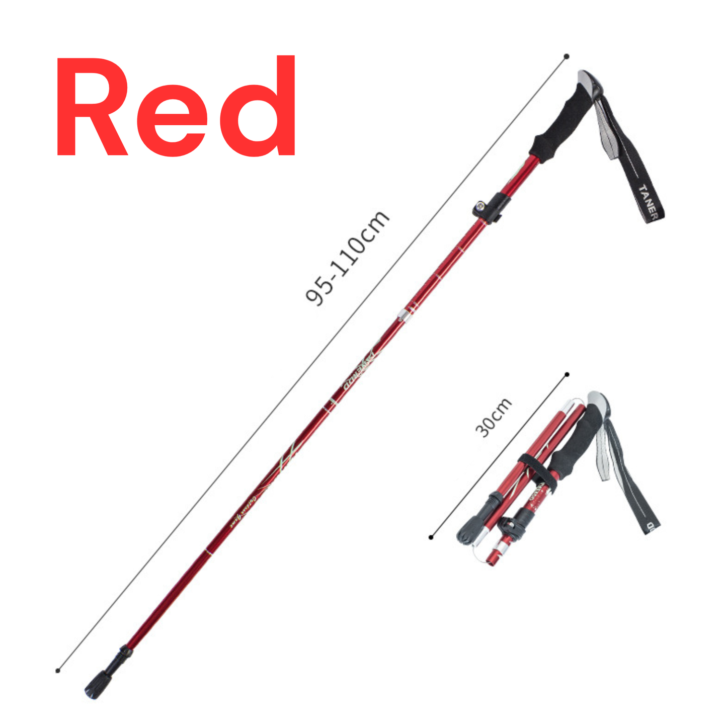 Aluminum Alloy Trekking Poles – 3-Section Adjustable