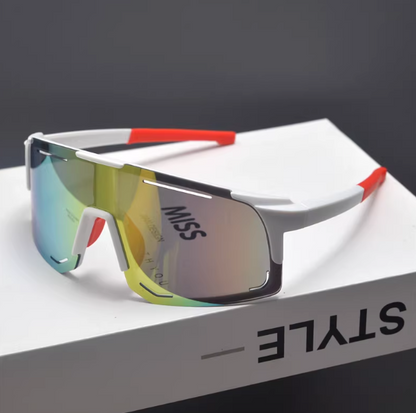 Windproof Sports Sunglasses with Colorful Lens