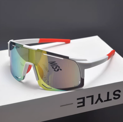 Windproof Sports Sunglasses with Colorful Lens
